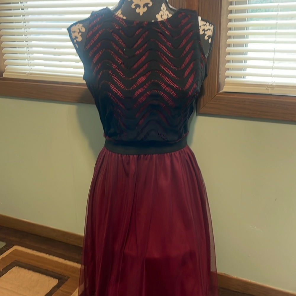 Maroon & black dress